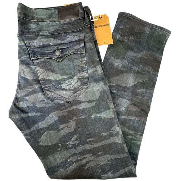 True Religion Other - Vtg True Religion Mens Ricky Flap Straight Tiger Camo Jeans Size 26 NWT USA Made